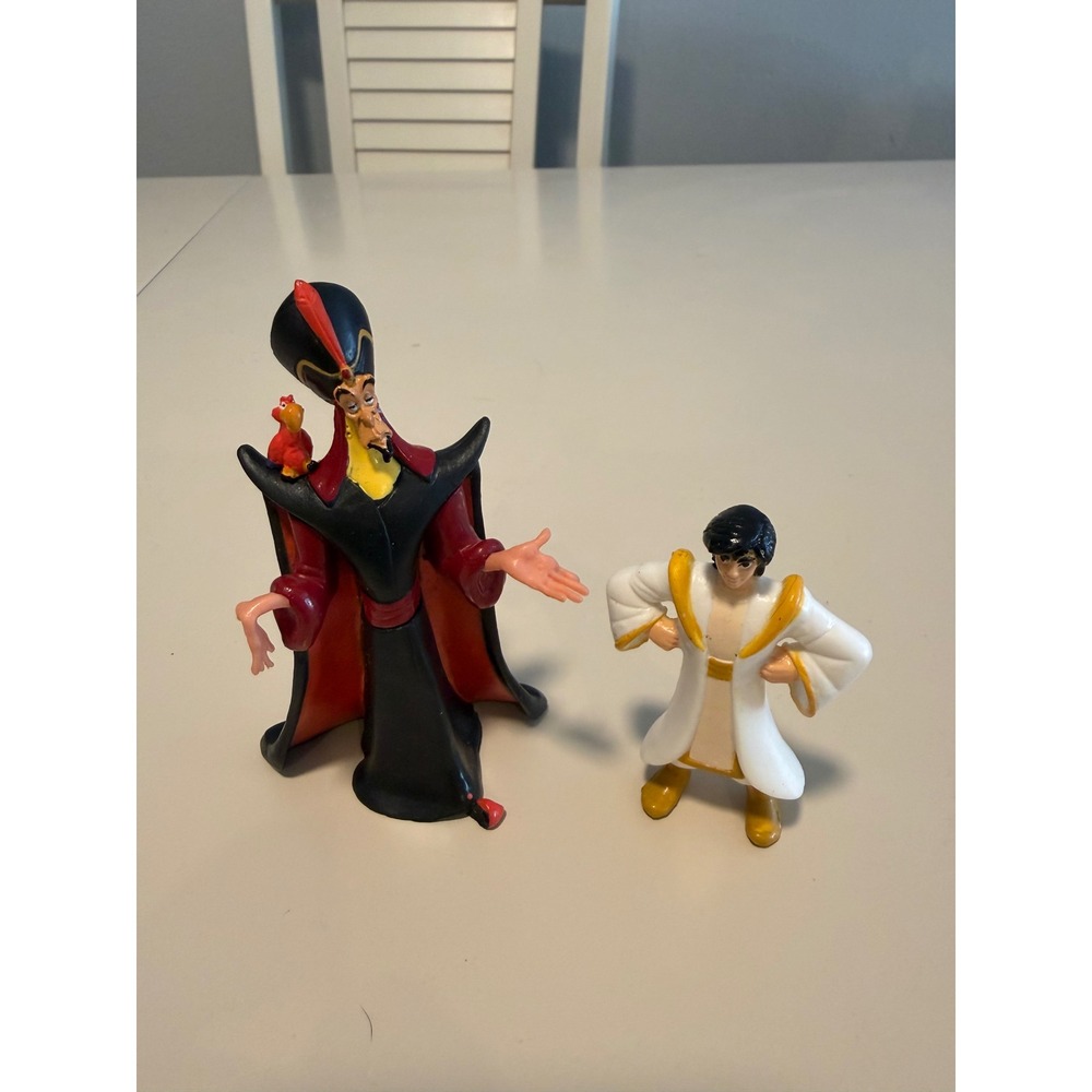 Disney Aladdin Jafar with Iago and Prince Ali PVC Actionβ Figure Toy Lot 2pc